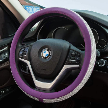 Diamond Leather Steering Wheel Cover with Bling Bling Crystal Rhinestones DailySale