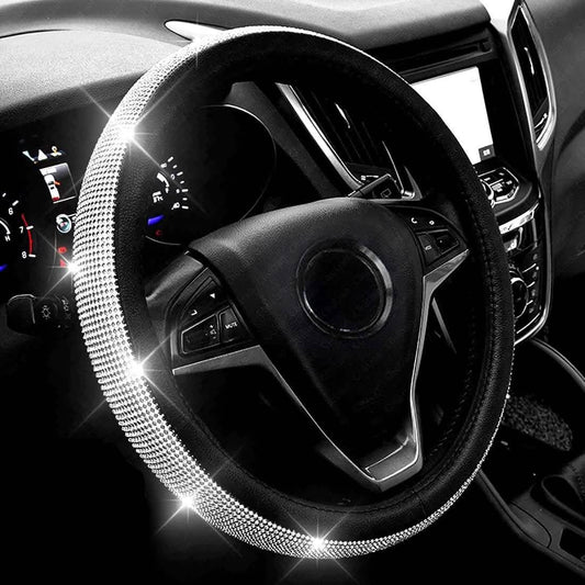 Diamond Leather Steering Wheel Cover with Bling Bling Crystal Rhinestones DailySale