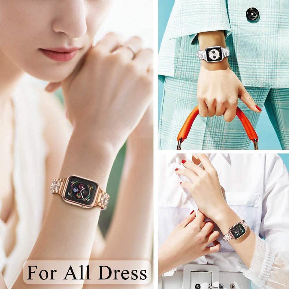 Diamond Rhinestone Stainless Steel Metal Wristband Strap DailySale