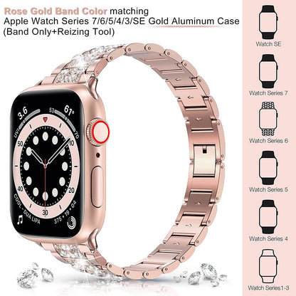 Diamond Rhinestone Stainless Steel Metal Wristband Strap DailySale