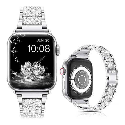 Diamond Rhinestone Stainless Steel Metal Wristband Strap DailySale