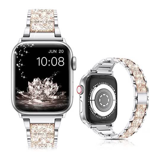 Diamond Rhinestone Stainless Steel Metal Wristband Strap DailySale