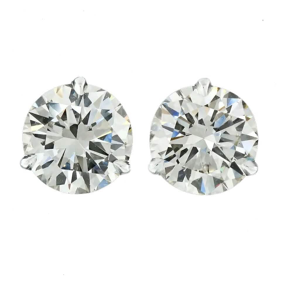Diamond Stud Earrings F VS2 Round 4 Carat Lab Created 14K White Gold Screw Back DailySale