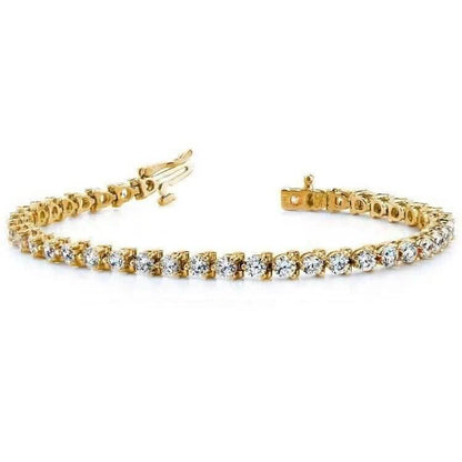 Diamond Tennis Bracelet 6.00 CT Round Cut 14k Yellow Gold 100% Natural H/SI DailySale