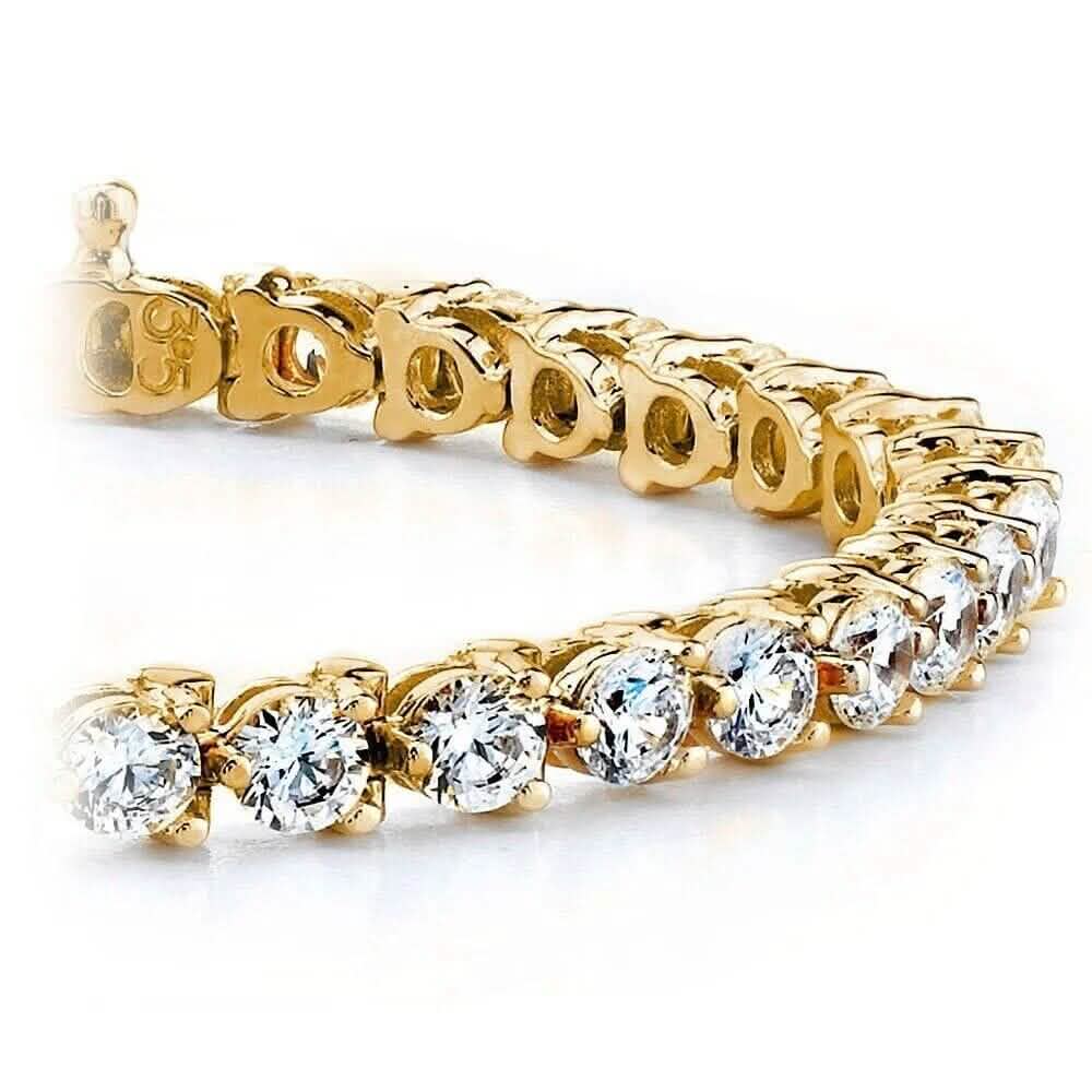 Diamond Tennis Bracelet 6.00 CT Round Cut 14k Yellow Gold 100% Natural H/SI DailySale