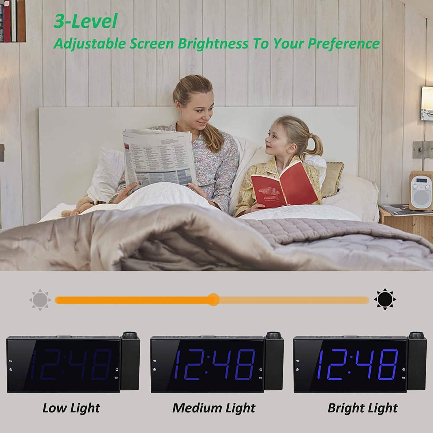 Digital Alarm Clock with Projection DailySale
