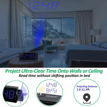 Digital Alarm Clock with Projection DailySale
