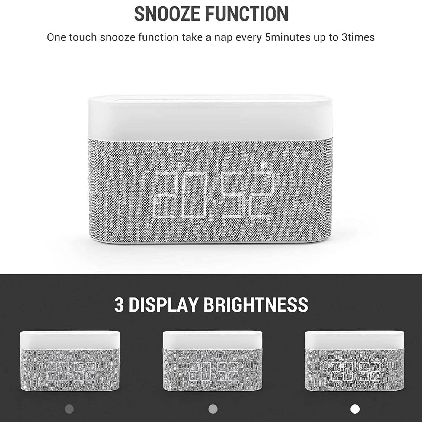 Digital Alarm Clock with Wireless Charging DailySale