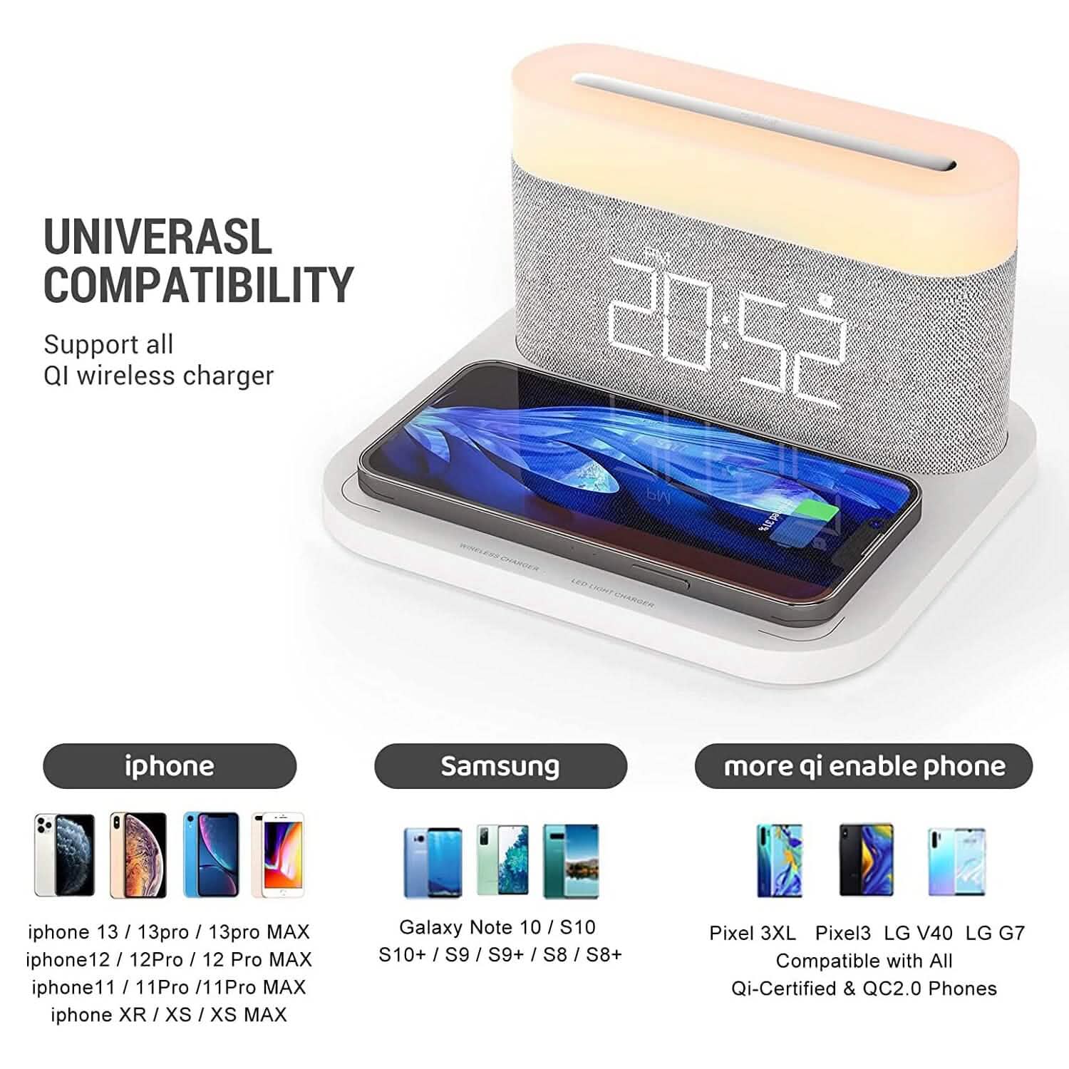 Digital Alarm Clock with Wireless Charging DailySale