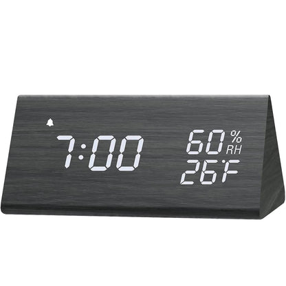 Digital Alarm Clock with Wooden Electronic LED Time Display DailySale