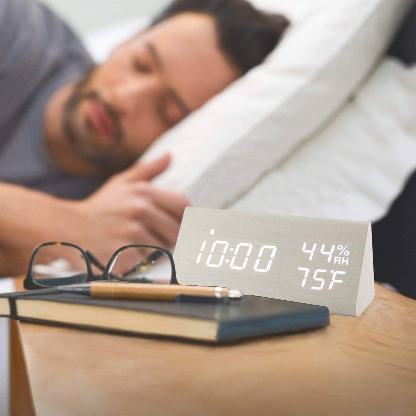 Digital Alarm Clock with Wooden Electronic LED Time Display DailySale