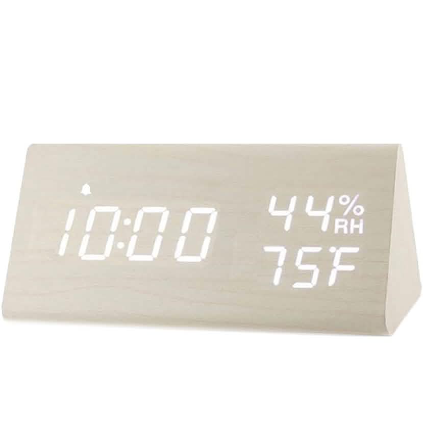 Digital Alarm Clock with Wooden Electronic LED Time Display DailySale