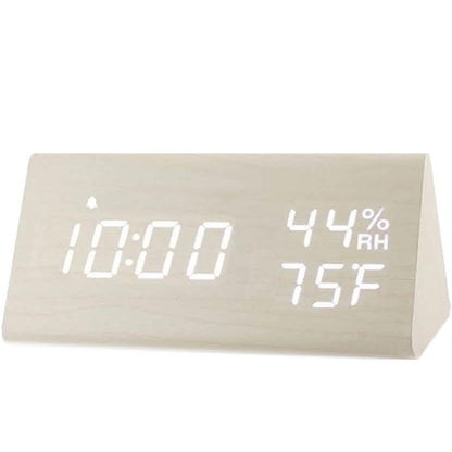 Digital Alarm Clock with Wooden Electronic LED Time Display DailySale