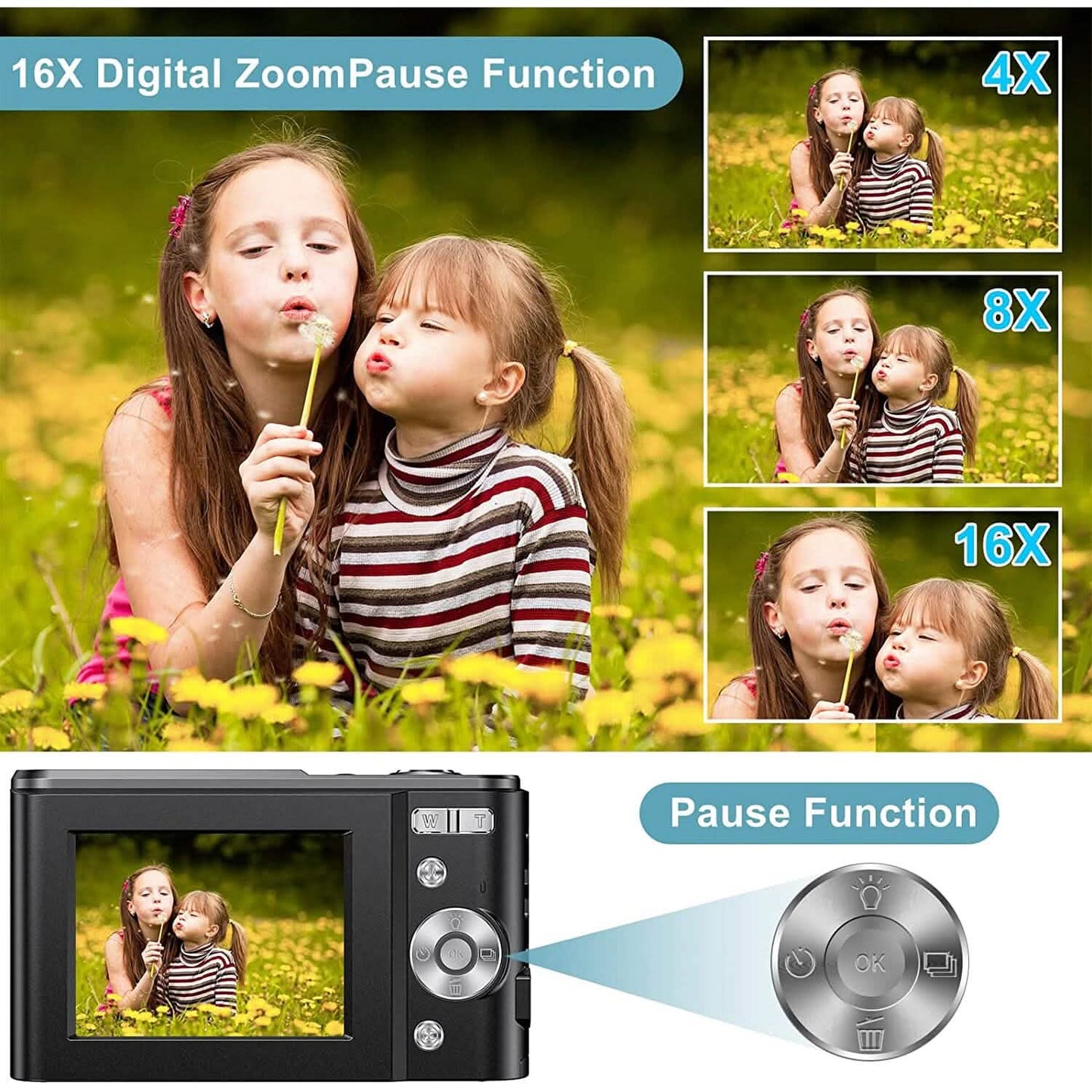 Digital Baby Camera 1080P 48MP with 32GB SD Card DailySale