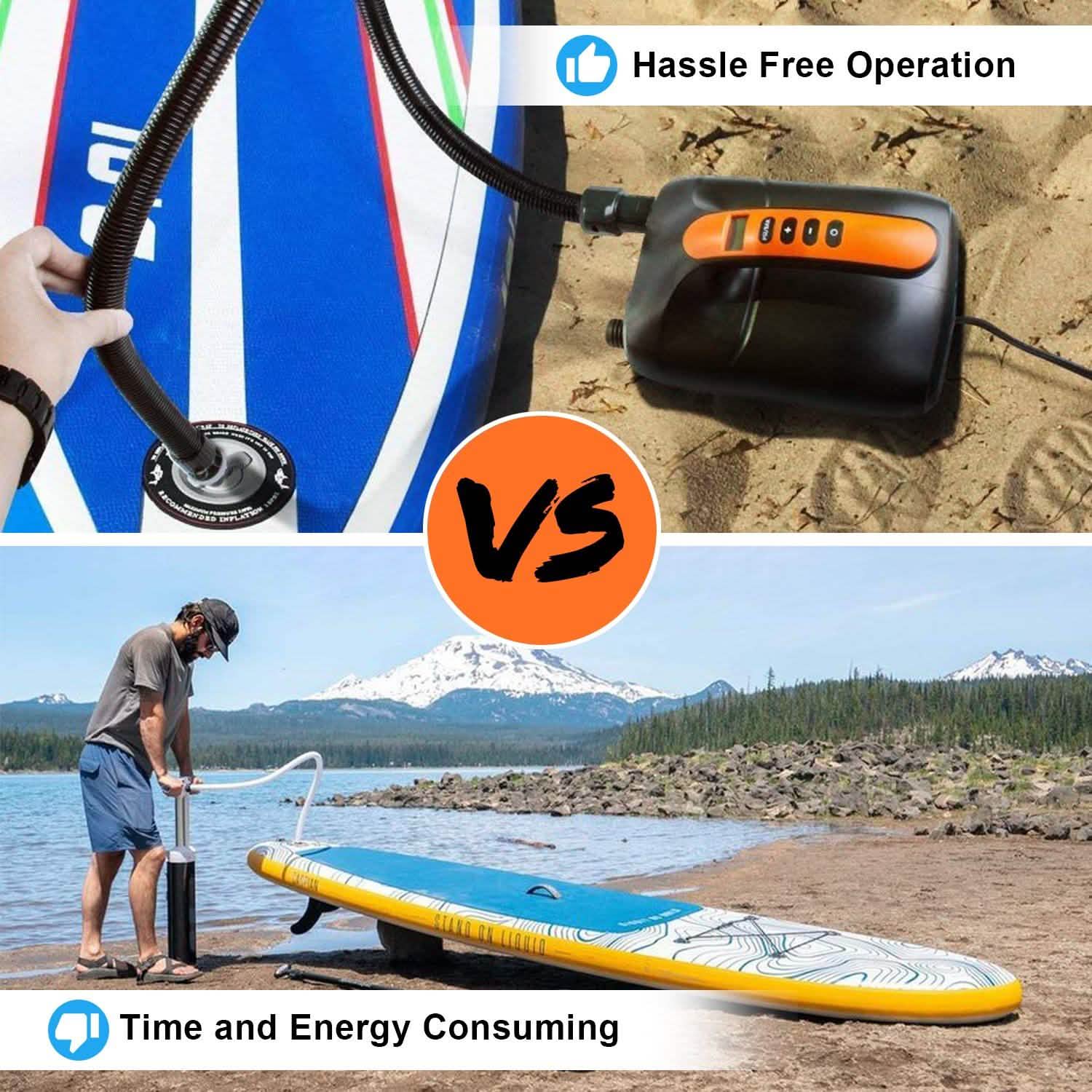 Digital Electric Air Pump Intelligent Dual Stage & Auto-Off Function for Paddle Boards Inflatable Boat Kayaks DailySale