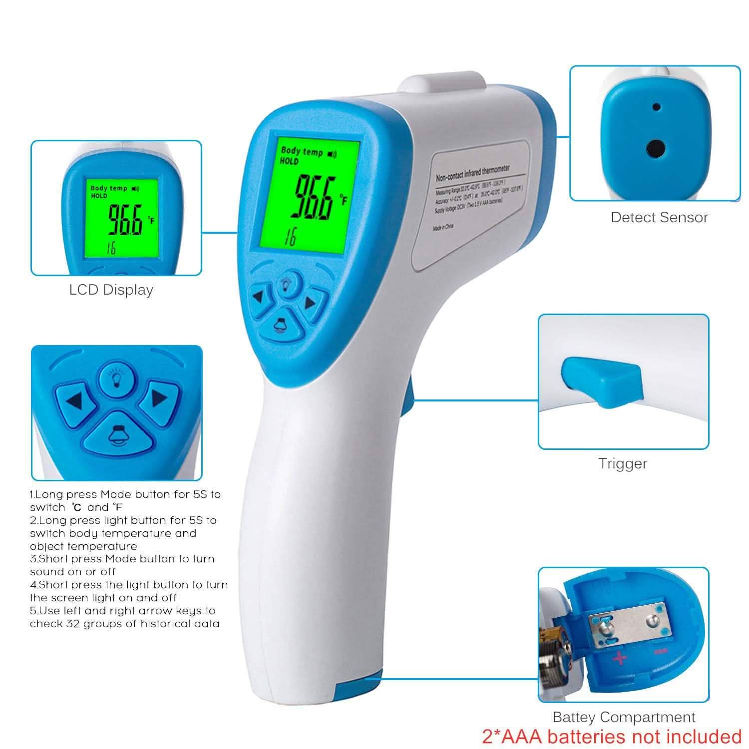 Digital Infrared Forehead Thermometer BZ-R6 DailySale
