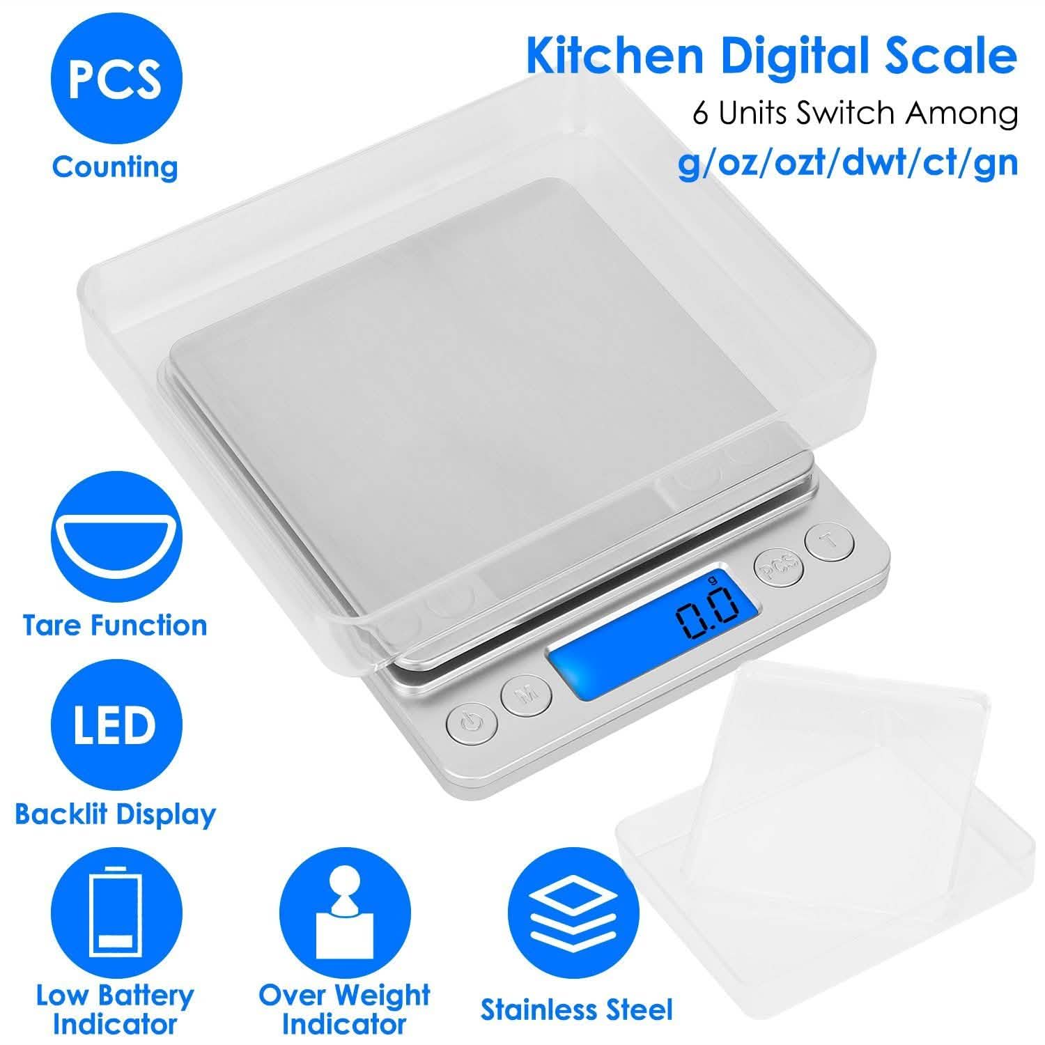 Digital Kitchen Scale with Dual Trays DailySale