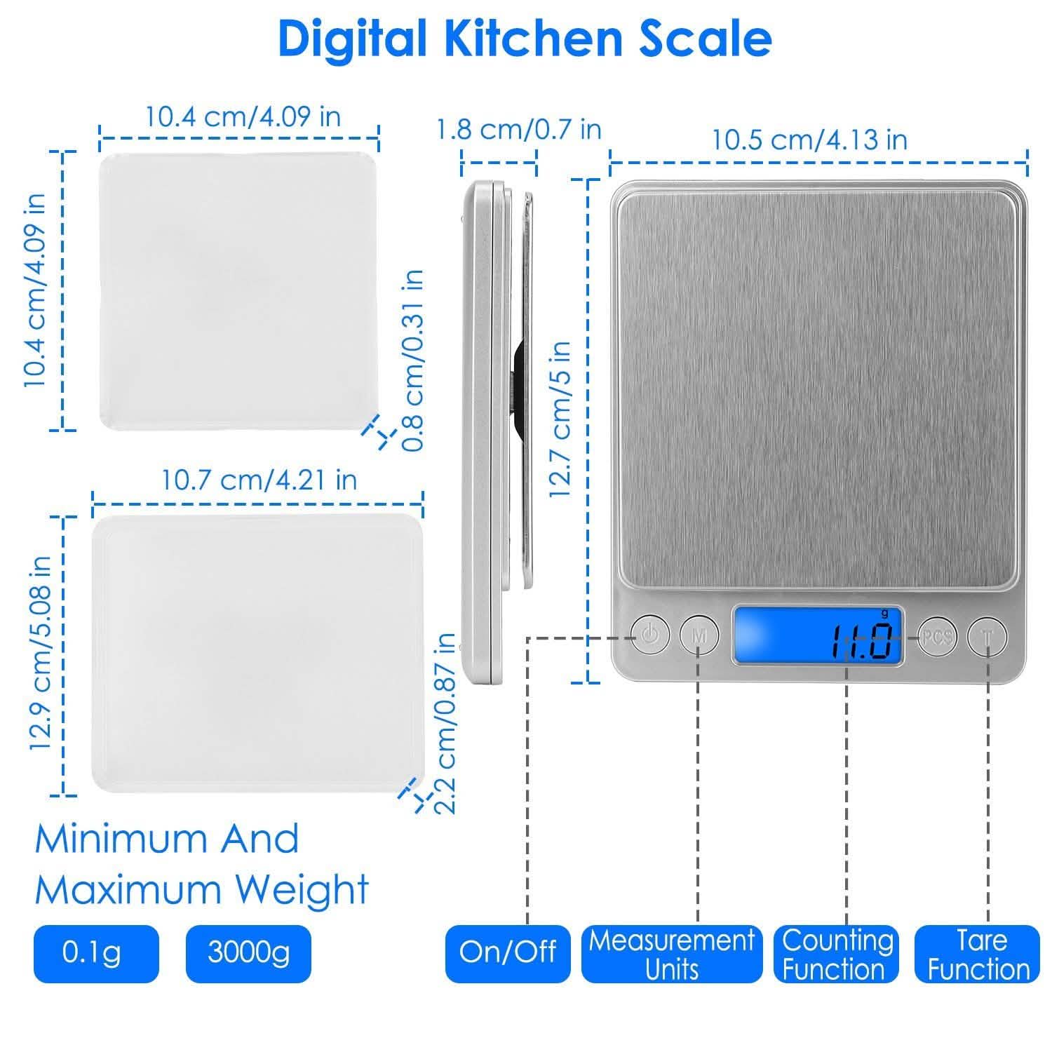 Digital Kitchen Scale with Dual Trays DailySale