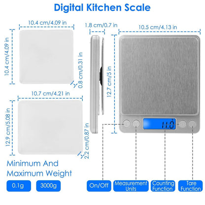 Digital Kitchen Scale with Dual Trays DailySale