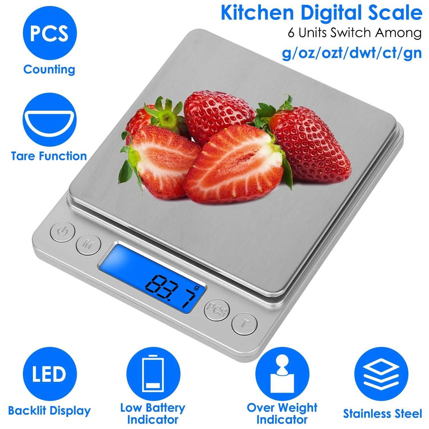 Digital Kitchen Scale with Dual Trays DailySale