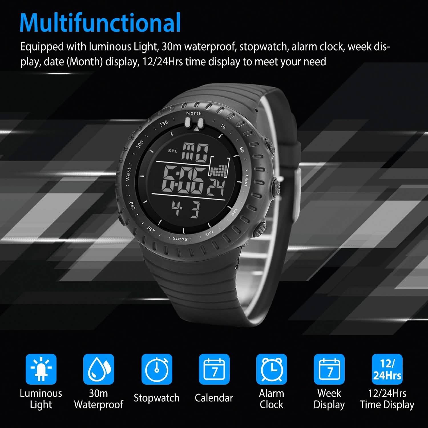 Digital Men's Sports Military Tactical Wrist Watch DailySale