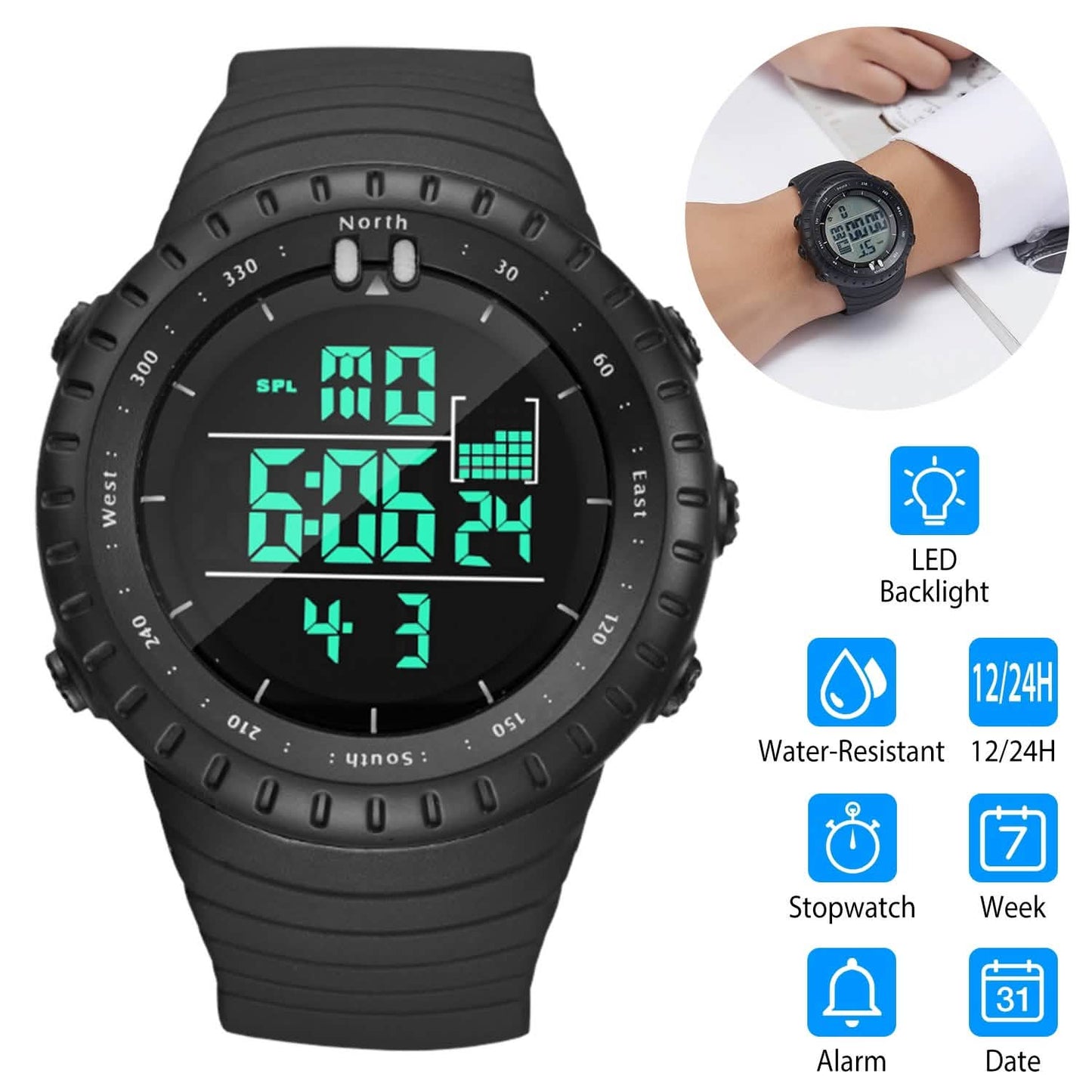 Digital Men's Sports Military Tactical Wrist Watch DailySale