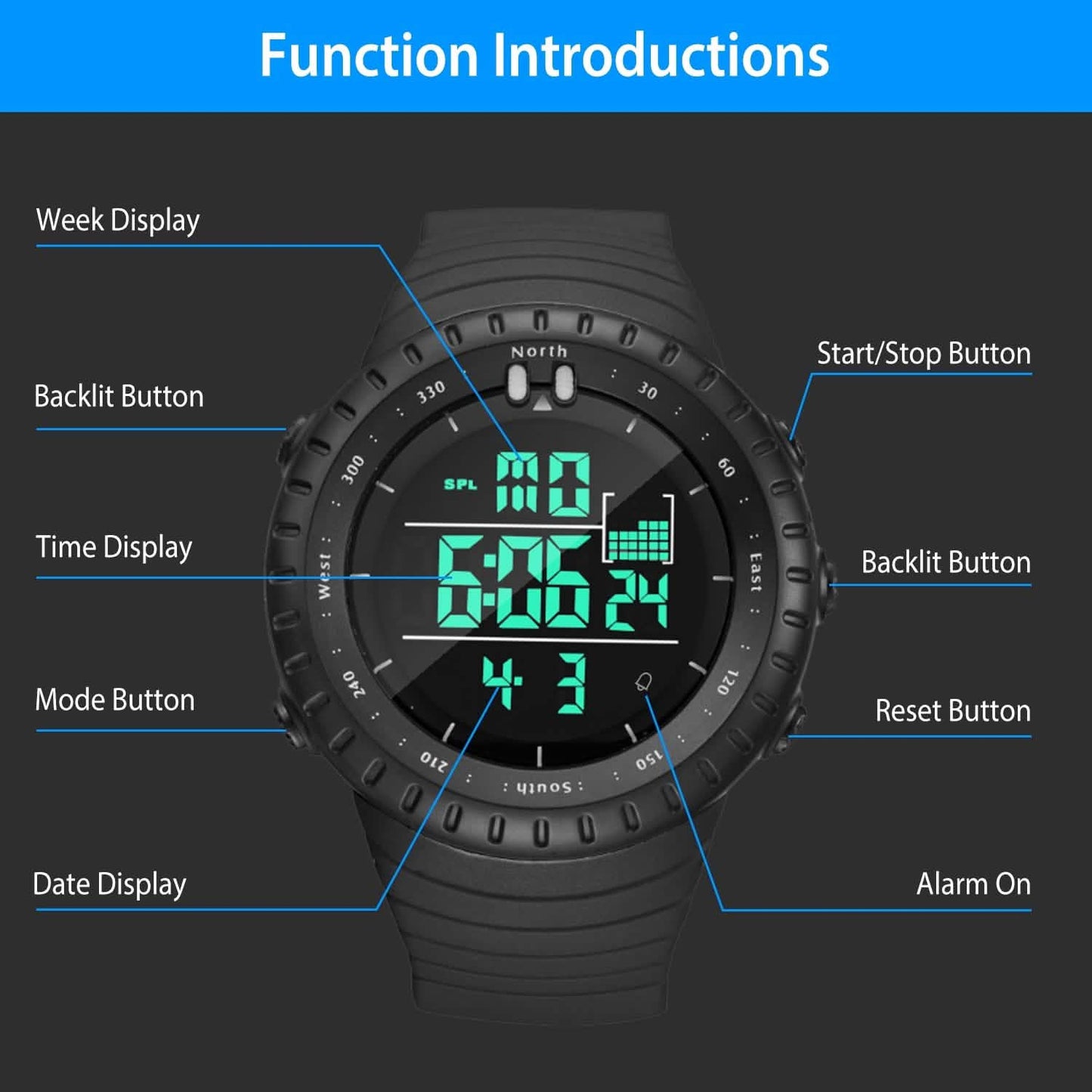 Digital Men's Sports Military Tactical Wrist Watch DailySale