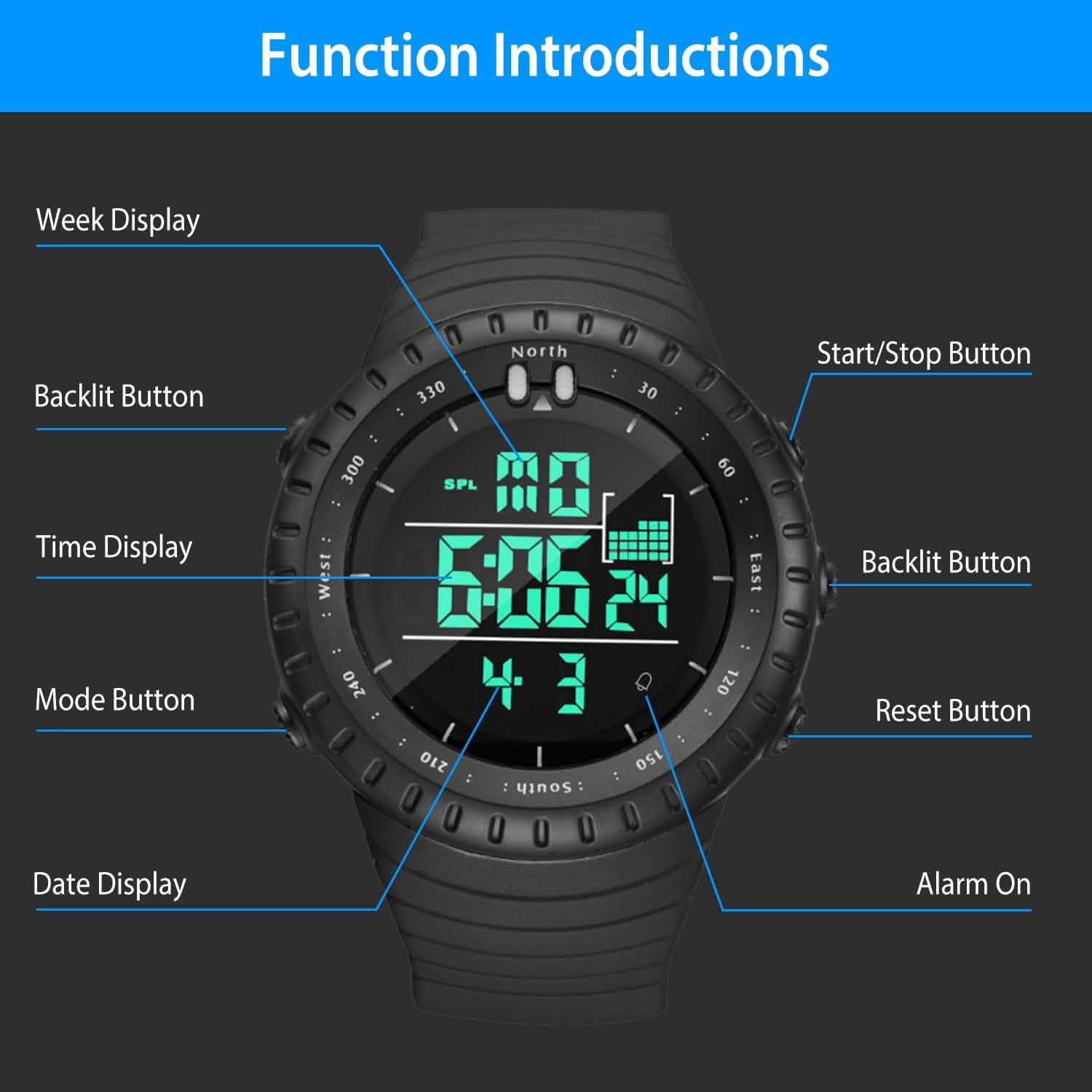 Digital Men's Sports Military Tactical Wrist Watch DailySale