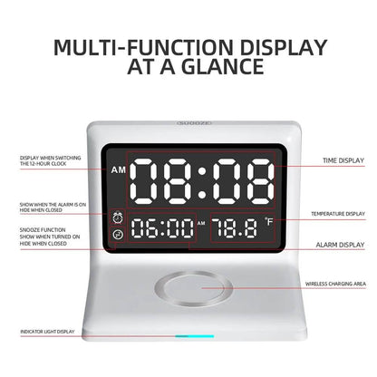 Digital Mirror Clock Wireless Charging Alarm Clock DailySale