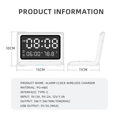 Digital Mirror Clock Wireless Charging Alarm Clock DailySale