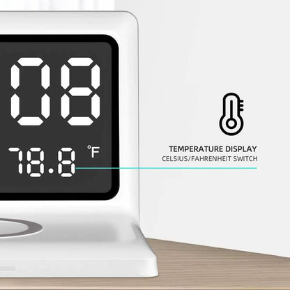Digital Mirror Clock Wireless Charging Alarm Clock DailySale