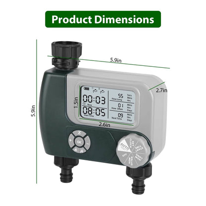 Digital Programmable Sprinkler Timer with 2 Outlet Zones DailySale