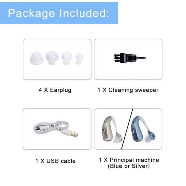 Digital Rechargeable Hearing Aids Acousticon Amplifier Audiphone Behind Ear Sound DailySale