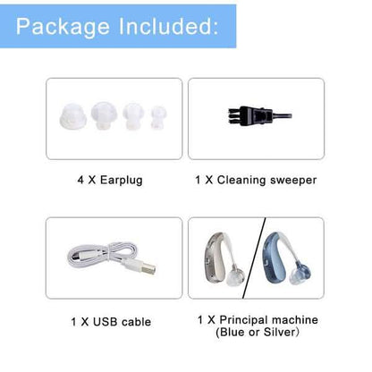 Digital Rechargeable Hearing Aids Acousticon Amplifier Audiphone Behind Ear Sound DailySale