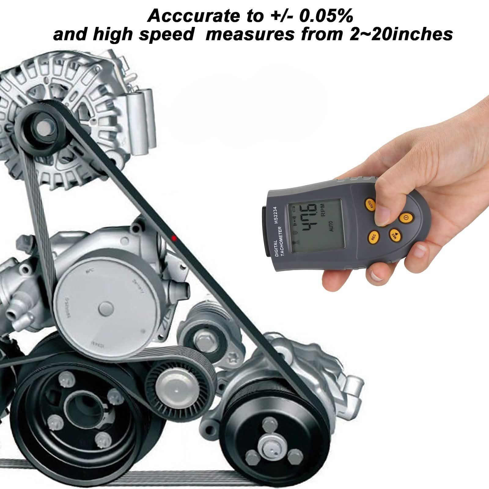 Digital Tachometer 2.5~99,999 RPM Accuracy Non-Contact Laser Photo Tachometer DailySale