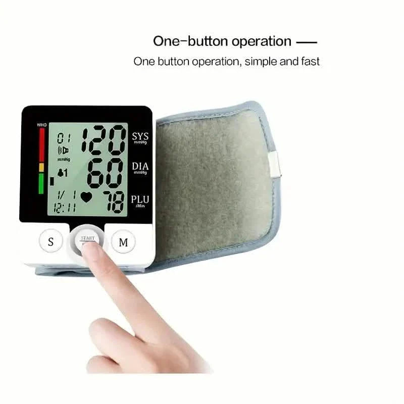 Digital Wrist Blood Pressure Monitor for Adults - Voice-Activated, Heart Rate & Adjustable Cuff DailySale