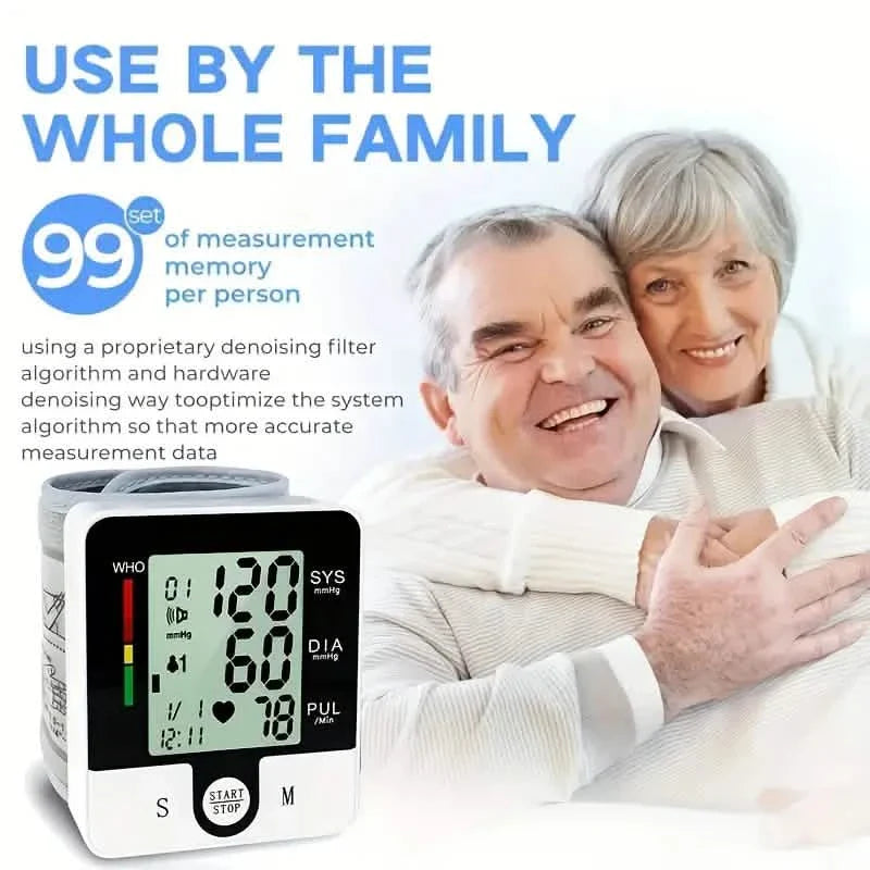 Digital Wrist Blood Pressure Monitor for Adults - Voice-Activated, Heart Rate & Adjustable Cuff DailySale