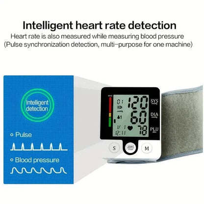 Digital Wrist Blood Pressure Monitor for Adults - Voice-Activated, Heart Rate & Adjustable Cuff DailySale