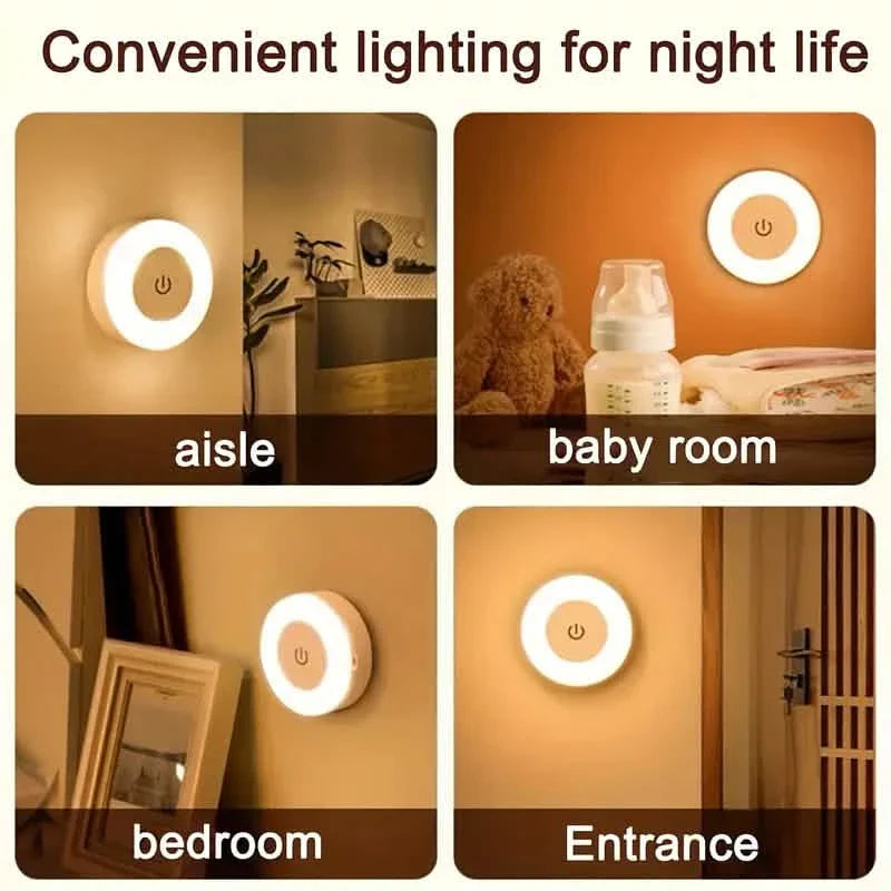 Dimmable Touch Sensor Wall Night Light, 3 Color Modes (White, Warm, Cool) DailySale
