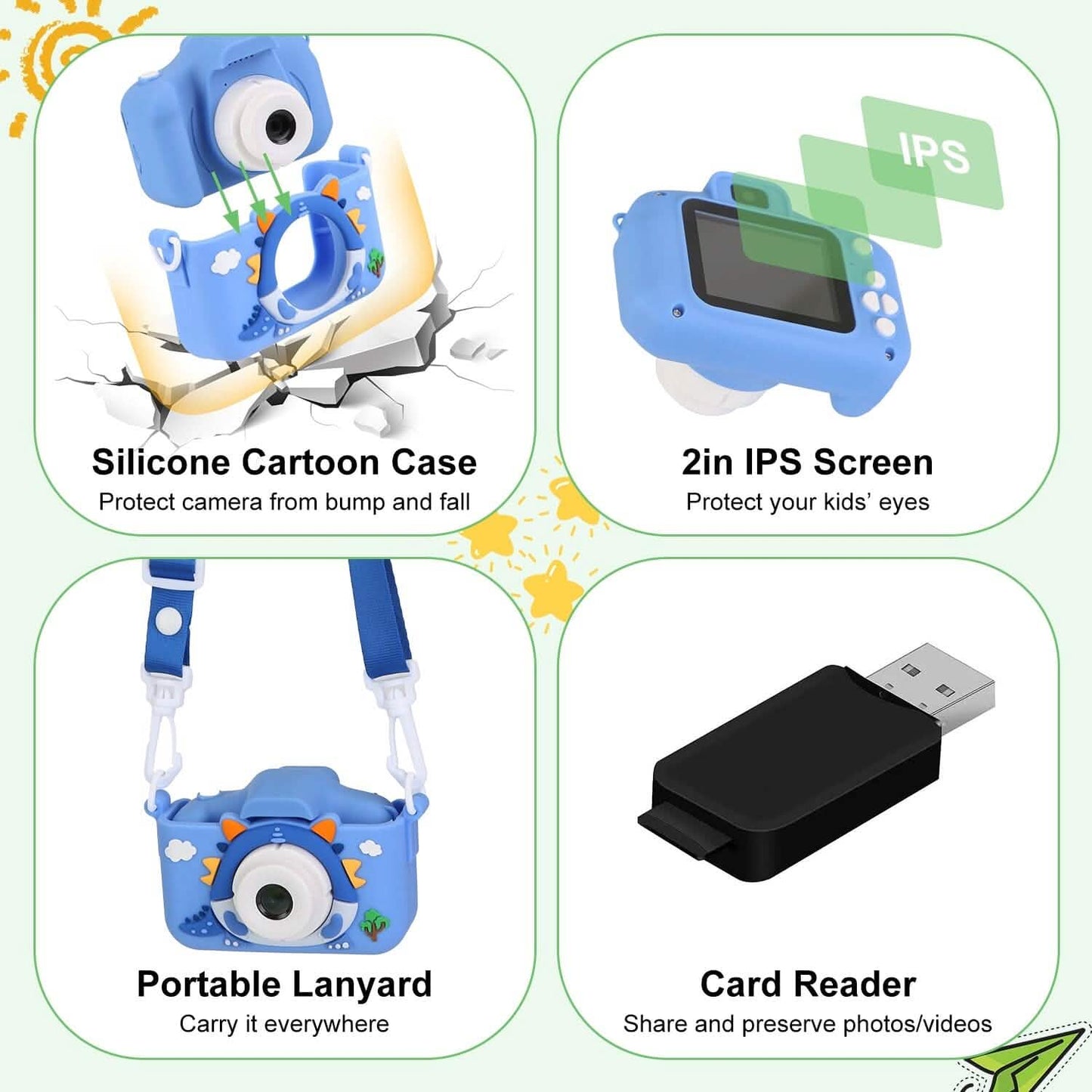 Dinosaur Kids Selfie 48MP 1080P HD Cartoon Digital Camera DailySale