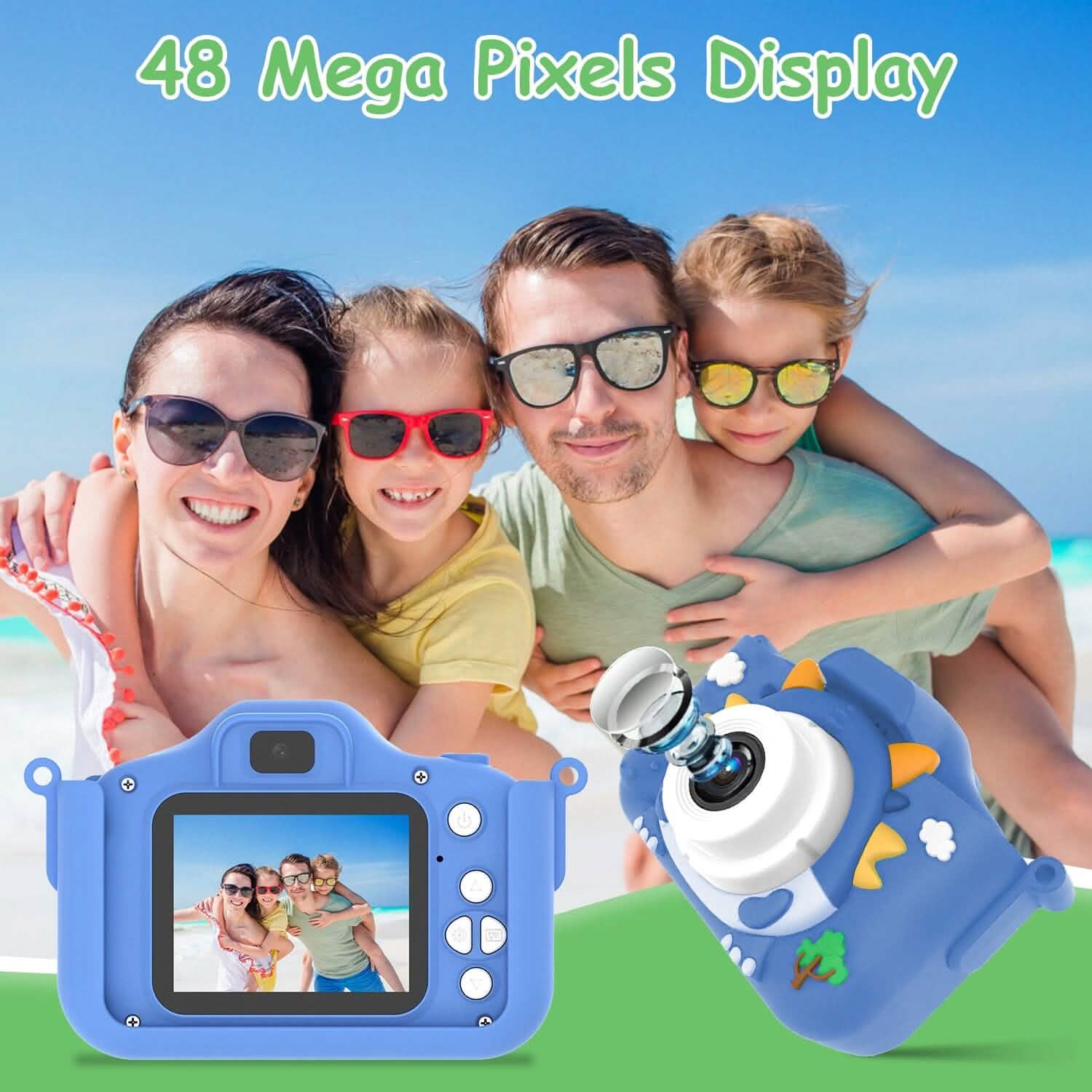Dinosaur Kids Selfie 48MP 1080P HD Cartoon Digital Camera DailySale