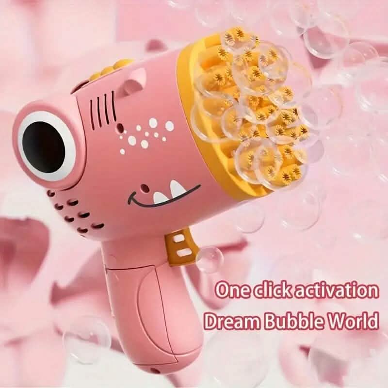 Dinosaur-Themed Automatic Bubble Blower 40-Hole Handheld Toy Gun DailySale