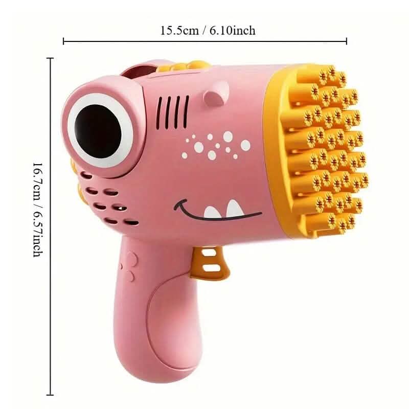 Dinosaur-Themed Automatic Bubble Blower 40-Hole Handheld Toy Gun DailySale