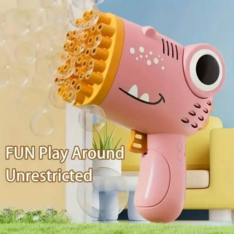Dinosaur-Themed Automatic Bubble Blower 40-Hole Handheld Toy Gun DailySale