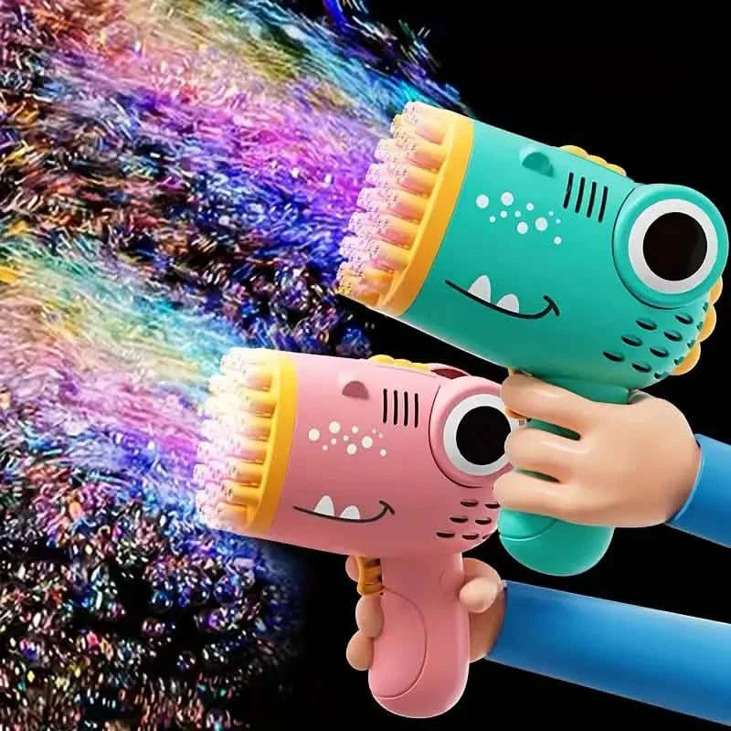 Dinosaur-Themed Automatic Bubble Blower 40-Hole Handheld Toy Gun DailySale