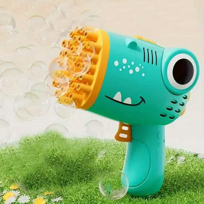 Dinosaur-Themed Automatic Bubble Blower 40-Hole Handheld Toy Gun DailySale