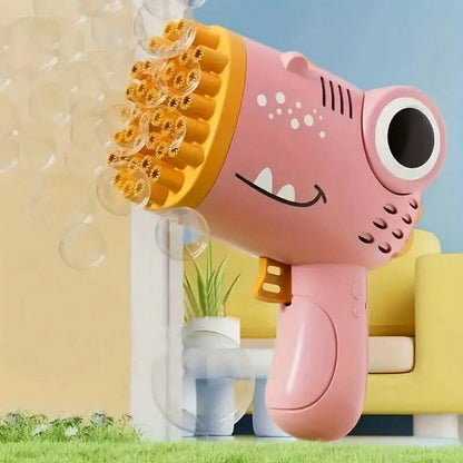 Dinosaur-Themed Automatic Bubble Blower 40-Hole Handheld Toy Gun DailySale