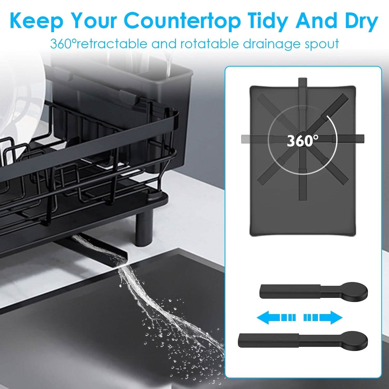Dish Drying Rack Drain Board Utensil Holder Organizer DailySale