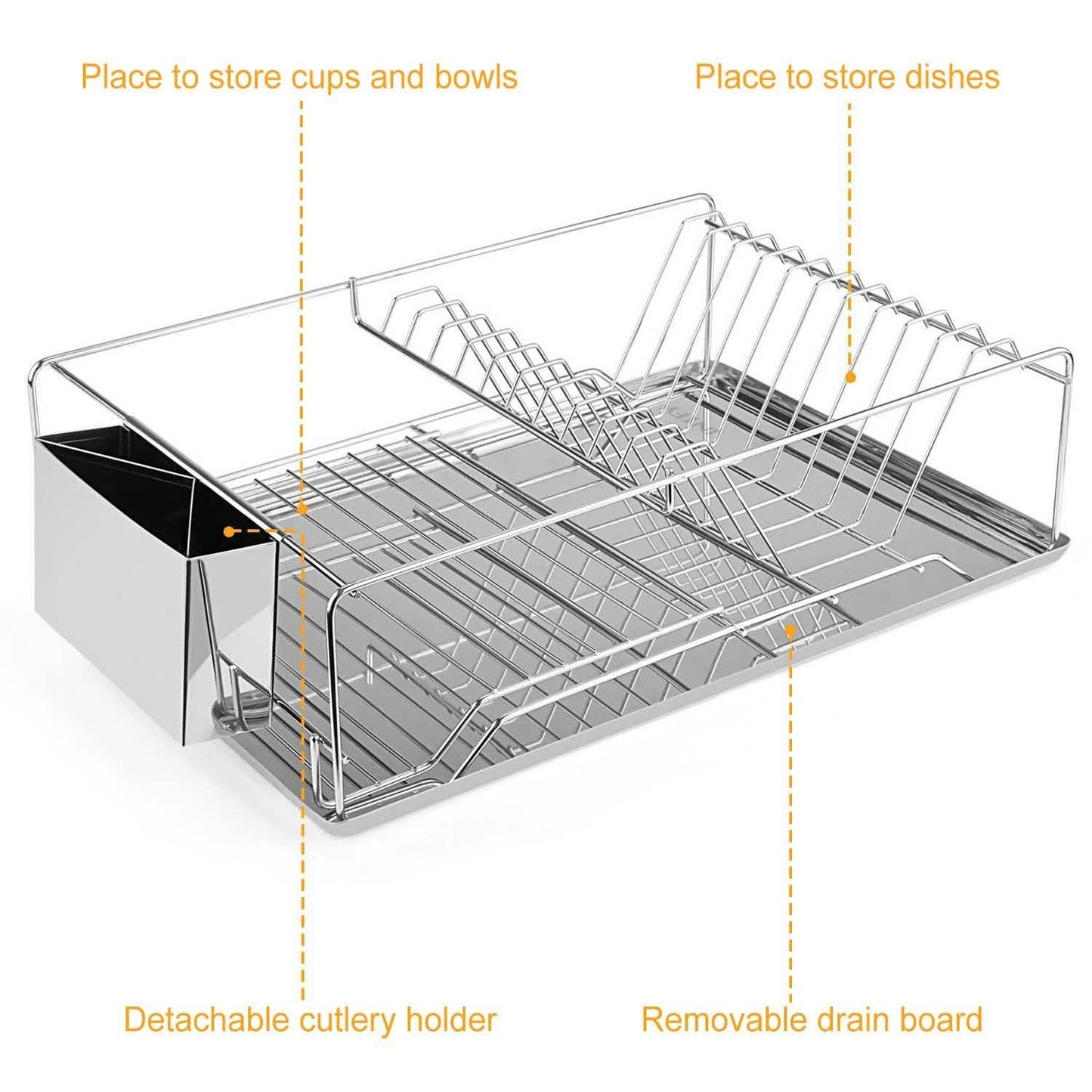 Dish Drying Rack Stainless Steel DailySale