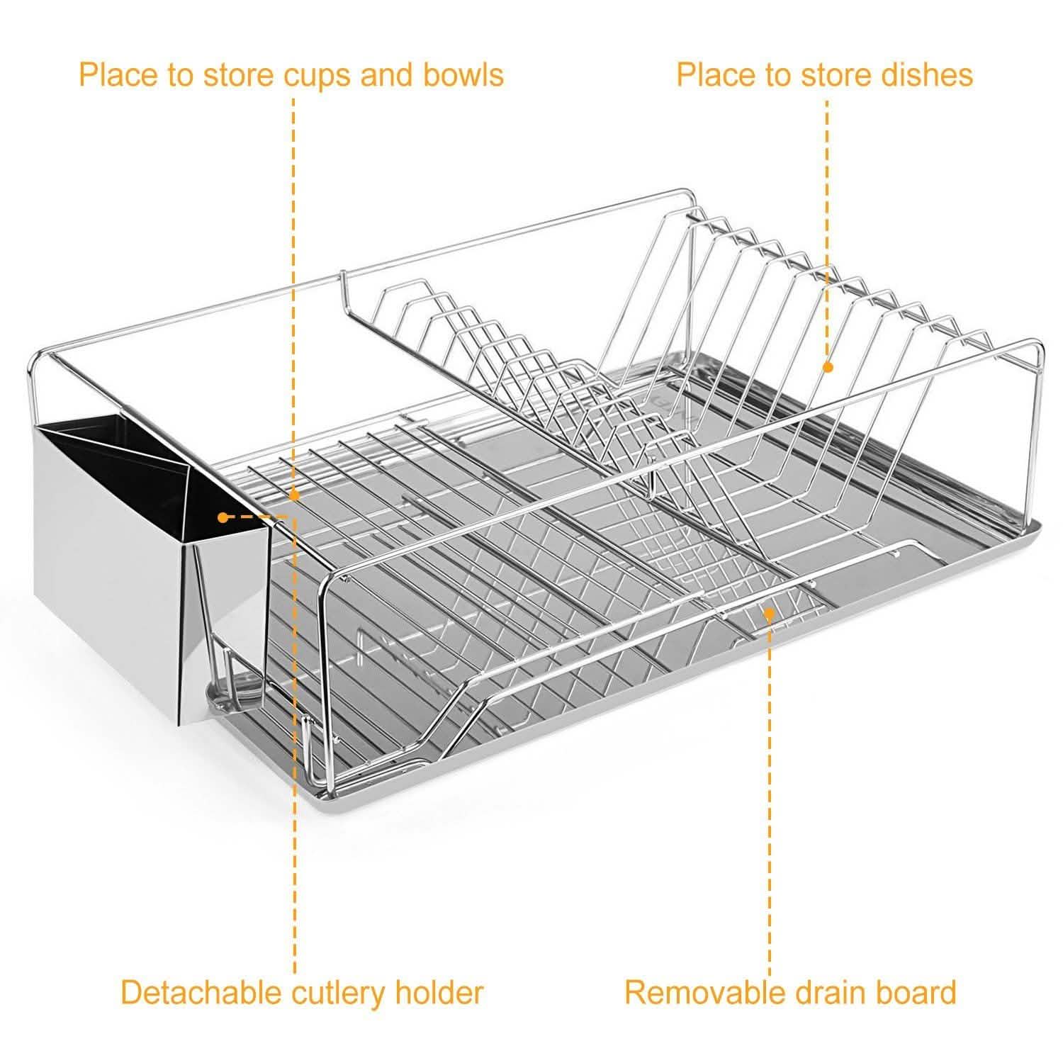 Dish Drying Rack Stainless Steel DailySale
